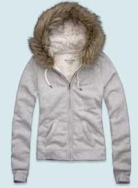 dames abercrombie fitch fur hooded outwear zip lichtgrijs Den Haag Shop auufv276